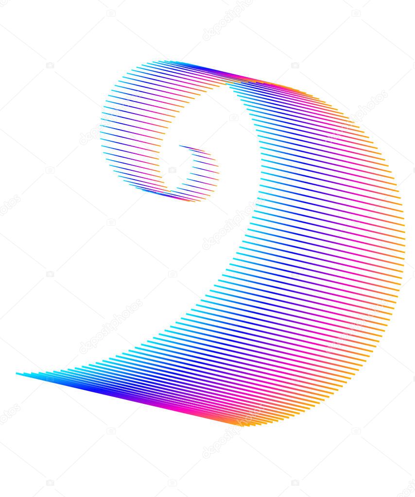 Abstract spiral rainbow design element on white background of twist lines. Vector Illustration eps 10 Golden ratio traditional proportions vector icon Fibonacci spiral. for elegant business card