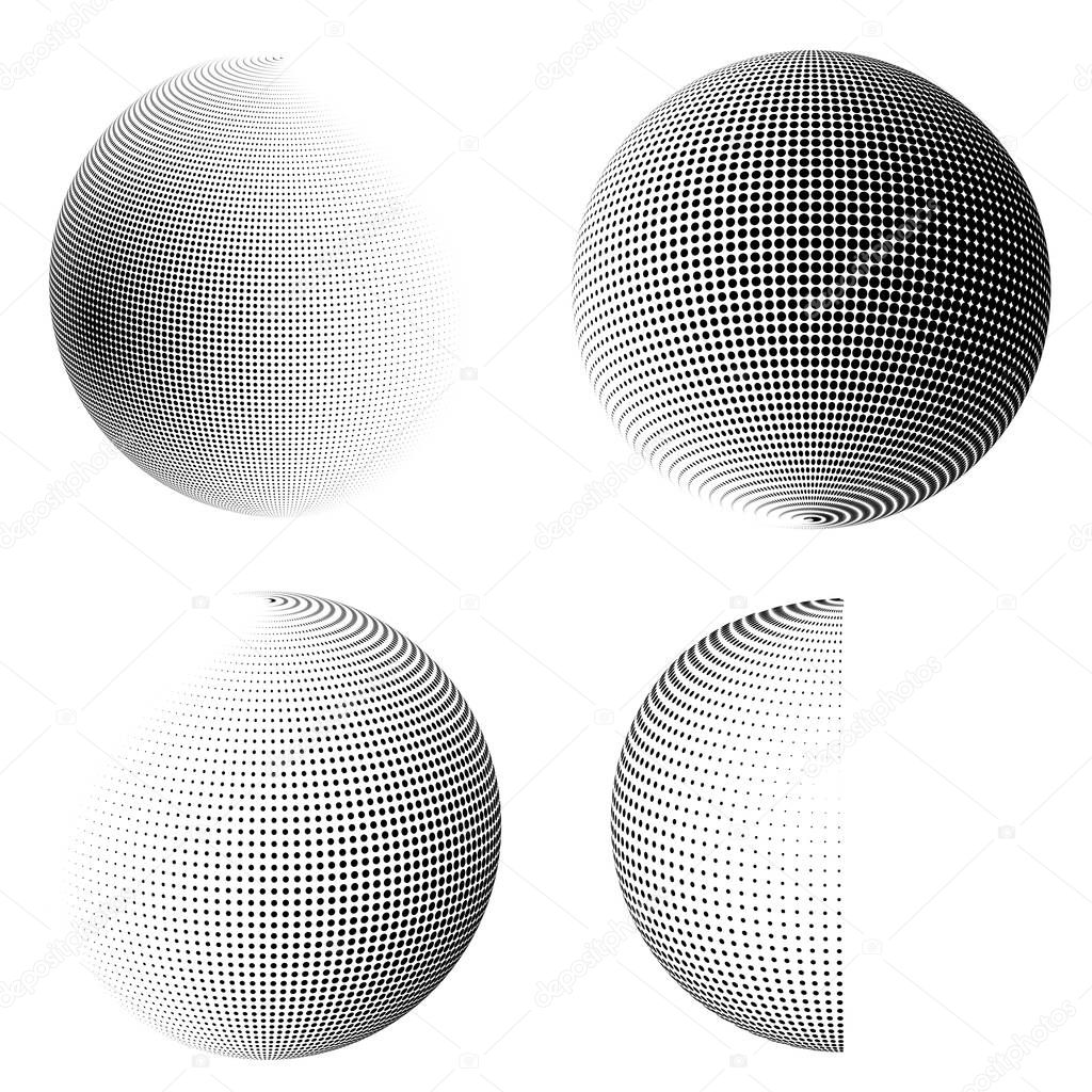 3D decorative balls with chess dot spheres isolated on white. Vector illustration EPS10. Design elements for your advertising flyer, presentation template, brochure layout, book cover.