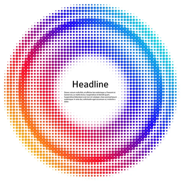 Elementos Diseño Símbolo Color Editable Marco Medio Tono Patrón Círculo — Vector de stock