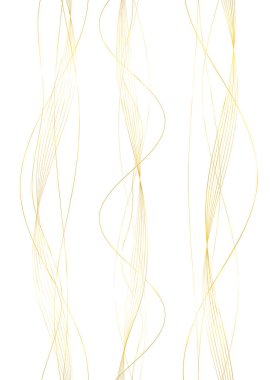 Tasarım elemanları. Parlak çizgilerin dalgası. Beyaz arka planda soyut parlak dalgalı çizgiler izole edildi. Yaratıcı çizgi sanatı. Düğün davetiyesi için vektör illüstrasyon EPS 10 sanat deco biçimi