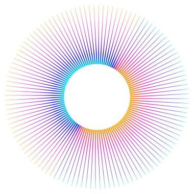 Tasarım elemanları. Bir sürü mor çizgi çemberi dalgası. Beyaz arka planda soyut dalgalı çizgiler izole edildi. Vektör illüstrasyon EPS 10. Harmanlama Aracı kullanılarak oluşturulan çizgilerle renkli dalgalar