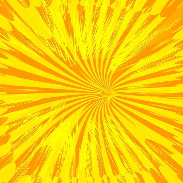 Fondo Verano Con Rayos Amarillos Anaranjados Sol Verano Remolino Caliente — Vector de stock