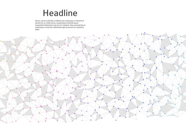 Fond Abstrait Géométrique Avec Points Lignes Connectés Structure Moléculaire Communication — Image vectorielle
