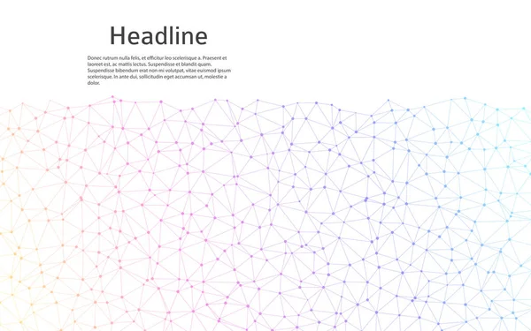 Bağlı Nokta Çizgilerle Geometrik Soyut Arkaplan Moleküler Yapı Iletişim Tasarımı — Stok Vektör