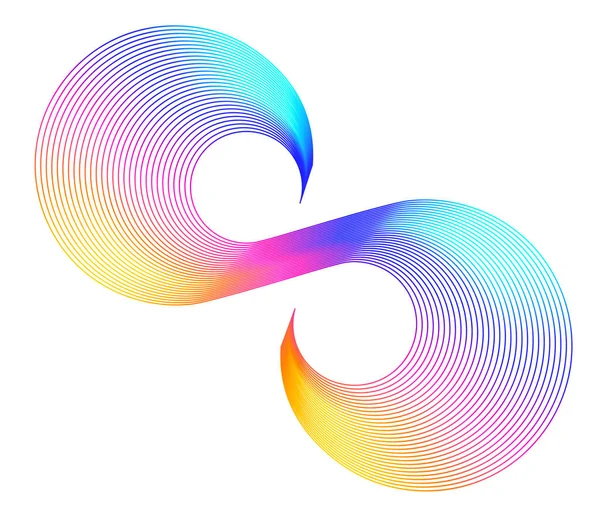 Ontwerpelementen Oneindigheidsteken Kleurenspectrum Regenboog Verloop Vorm Van Het Infinity Symbool — Stockvector
