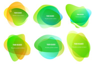 Soyut sıvı şekil. Akışkan bulanık şekiller yumuşak geçişi belirler. Geometrik çizgileri olan izole eğimli dalgalar, noktalar. Sancaklar, logolar, broşürler, sunumlar için vektör illüstrasyon eps10 dokusu