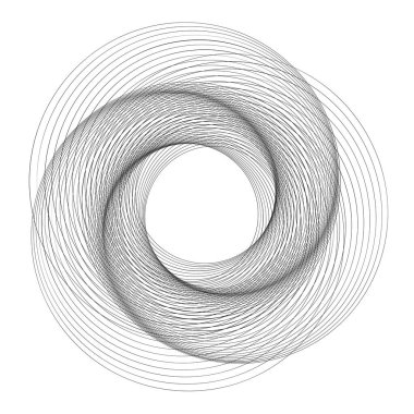 Tasarım elemanları. Bir sürü mor çizgi çemberi dalgası. Beyaz arka planda soyut dalgalı çizgiler izole edildi. Vektör illüstrasyon EPS 10. Harmanlama Aracı kullanılarak oluşturulan çizgilerle renkli dalgalar