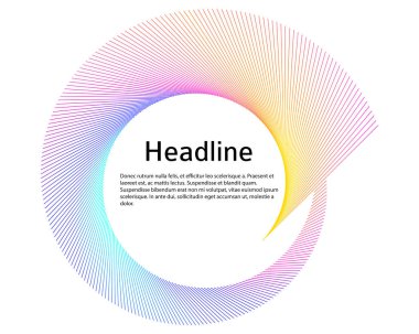 Büküm çizgilerinin beyaz arka planında soyut spiral gökkuşağı tasarımı ögesi. Vektör İllüstrasyonu, geleneksel oran vektör ikonu Fibonacci spiralinin 10 Altın oranına ulaştı. Zarif kartvizit için
