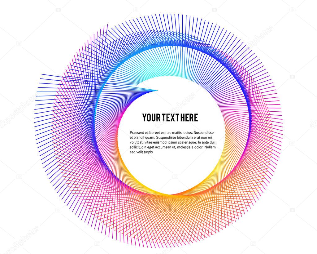 Abstract spiral rainbow design element on white background of twist lines. Vector Illustration eps 10 Golden ratio traditional proportions vector icon Fibonacci spiral. for elegant business card