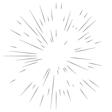 Havai fişek çizgisi simgesi, taslak vektör işareti, doğrusal piktogram. Beyaz zemin üzerinde tasarım elemanları logosu / Soyut Dairesel izole edilmiş. Yaratıcı grup sanatı. Vektör illüstrasyon EPS 10. Promosyon için dijital