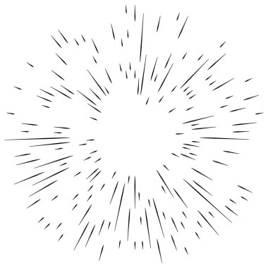 Havai fişek çizgisi simgesi, taslak vektör işareti, doğrusal piktogram. Beyaz zemin üzerinde tasarım elemanları logosu / Soyut Dairesel izole edilmiş. Yaratıcı grup sanatı. Vektör illüstrasyon EPS 10. Promosyon için dijital