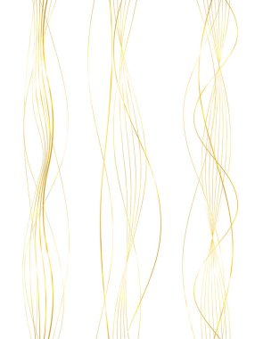 Tasarım elemanları. Parlak çizgilerin dalgası. Beyaz arka planda soyut parlak dalgalı çizgiler izole edildi. Yaratıcı çizgi sanatı. Düğün davetiyesi için vektör illüstrasyon EPS 10 sanat deco biçimi