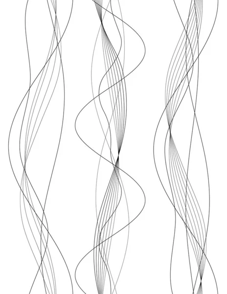 Eléments Design Vague Nombreuses Lignes Grises Rayures Ondulées Abstraites Sur — Image vectorielle