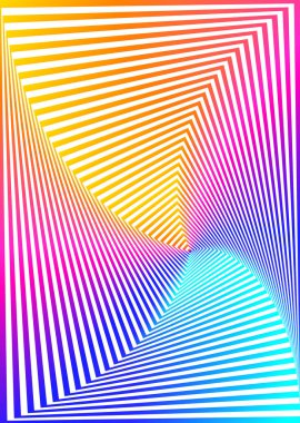 Çizgili gökkuşağı gradyan sanatı. Çizgili geometrik optik illüzyon. Özet geçmiş, kart. Vektör illüstrasyon EPS 10. Parlak çekici stil el ilanı sunum şablonu. En düşük buhar dalgası