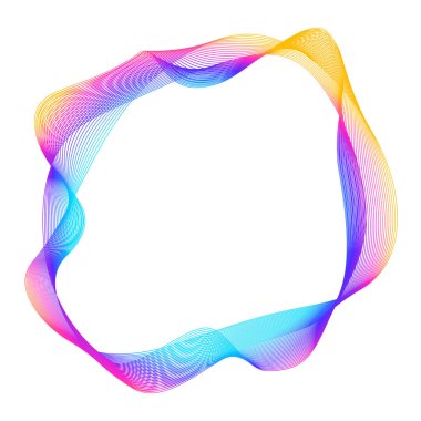 Tasarım elemanları. Bir sürü mor çizgi çemberi dalgası. Beyaz arka planda soyut dalgalı çizgiler izole edildi. Vektör illüstrasyon EPS 10. Harmanlama Aracı kullanılarak oluşturulan çizgilerle renkli dalgalar