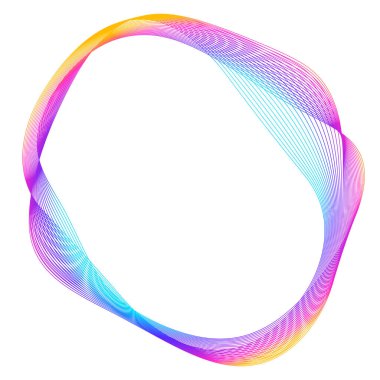 Tasarım elemanları. Bir sürü mor çizgi çemberi dalgası. Beyaz arka planda soyut dalgalı çizgiler izole edildi. Vektör illüstrasyon EPS 10. Harmanlama Aracı kullanılarak oluşturulan çizgilerle renkli dalgalar