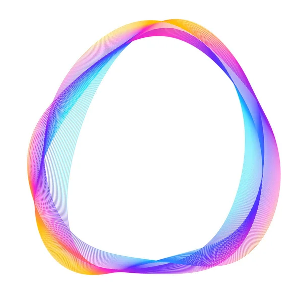 设计元素 许多紫色线的波状圆环 摘要白色背景上的垂直波纹被隔离 矢量说明Eps 使用混合工具创建具有线条的彩色波纹 — 图库矢量图片