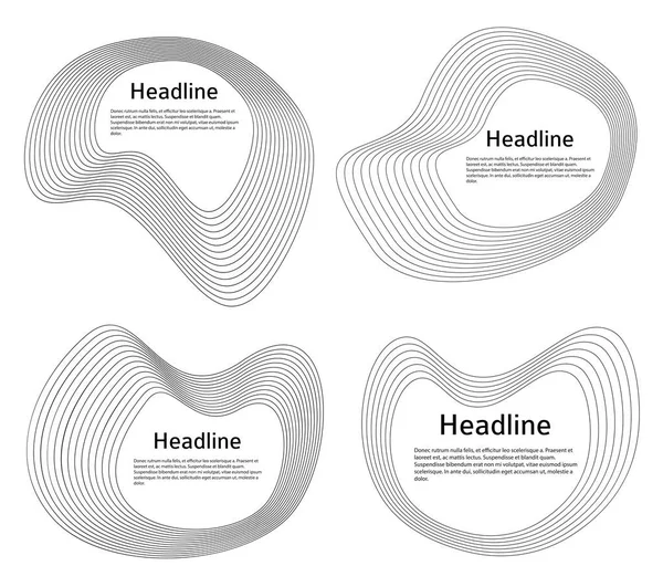 设计元素 圆圈形似海贝壳 设置抽象圆形波浪条纹标志元素在白色背景隔离 矢量图解Eps 10波用混合工具创建的线条 — 图库矢量图片