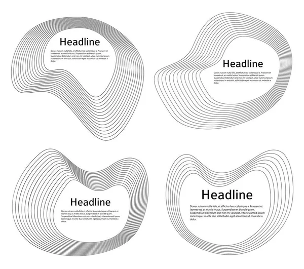 Designelemente Kreise Deformieren Sich Muscheln Setzen Sie Abstrakte Kreisförmige Streifen — Stockvektor