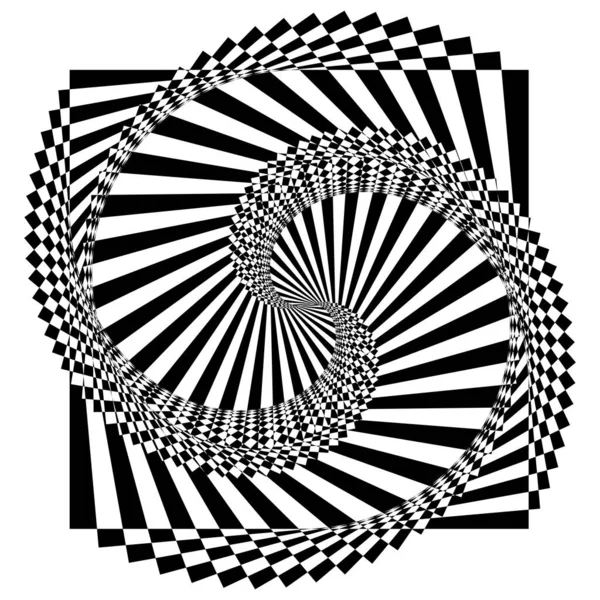 Optische Täuschung Von Torsion Und Rotationsbewegung Dynamische Wirkung Abstrakte Spirale — Stockvektor