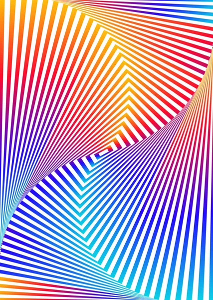 Striped Rainbow Gradient Opt Art Geometric Optical Illusion Stripes Abstract — Stock Vector