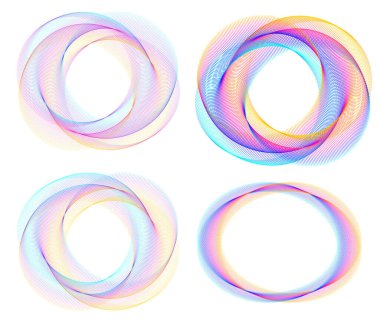 Tasarım elemanları. Halka daire zarif çerçeve kenarı. Beyaz arka plandaki soyut dairesel logo elemanı izole edildi. Yaratıcı sanat. Yeni ürün tanıtımı için vektör illüstrasyon EPS 10 dijital