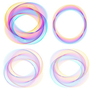 Tasarım elemanları. Halka daire zarif çerçeve kenarı. Beyaz arka plandaki soyut dairesel logo elemanı izole edildi. Yaratıcı sanat. Yeni ürün tanıtımı için vektör illüstrasyon EPS 10 dijital