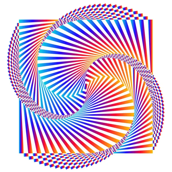 Pruhovaný Duhový Gradient Opt Art Geometrická Optická Iluze Pruhy Abstraktní — Stockový vektor