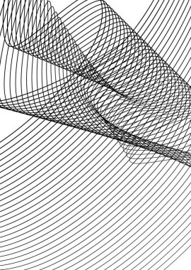 Tasarım elemanı kıvrımlı keskin köşeler birçok çizgi sallıyor. Beyaz arka planda soyut dikey kırık çizgiler izole edildi. Yaratıcı çizgi sanatı. Vektör illüstrasyon EPS 10. Harman Aracı kullanılarak oluşturulan renk çizgisi