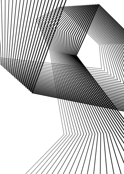 Elemento Diseño Las Curvas Esquinas Afiladas Ondean Muchas Líneas Rayas — Archivo Imágenes Vectoriales