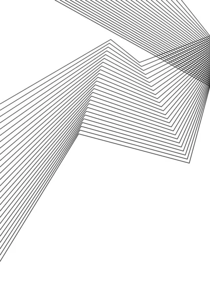 デザイン要素曲線の鋭角は多くの線を振っています 白い背景に垂直方向に割れた縞が孤立している 創造的なラインアート ベクトルイラストEps ブレンドツールで作成したカラーライン — ストックベクタ
