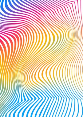 Modern renkli akış posteri. Gökkuşağı rengindeki dalga sıvısı arka planı yansıtır. Tasarım projen için sanat tasarımı. Vektör illüstrasyonu EPS10 veya kitapçık düzeni, sağlık broşürü, haber bülteni