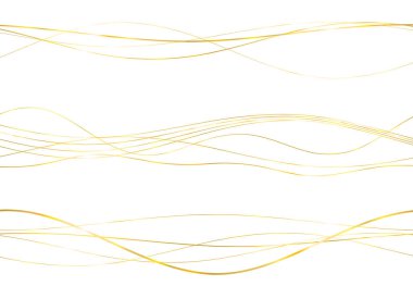 Tasarım elemanları. Parlak çizgilerin dalgası. Beyaz arka planda soyut dalgalı çizgiler izole edildi. Yaratıcı çizgi sanatı. Vektör illüstrasyon EPS 10 sanat deco tarzı düğün davetiyesi, lüks şablon