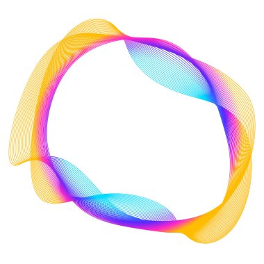 Tasarım elemanları. Bir sürü mor çizgi çemberi dalgası. Beyaz arka planda soyut dalgalı çizgiler izole edildi. Vektör illüstrasyon EPS 10. Harmanlama Aracı kullanılarak oluşturulan çizgilerle renkli dalgalar