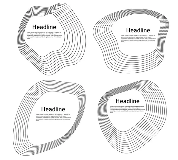 Elementos Design Círculo Deformado Conchas Mar Forma Definir Abstrato Circular —  Vetores de Stock