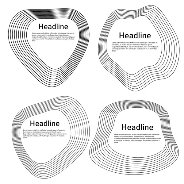 Elementos Design Círculo Deformado Conchas Mar Forma Definir Abstrato Circular —  Vetores de Stock