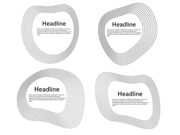 Elementos Design Círculo Deformado Conchas Mar Forma Definir Abstrato Circular —  Vetores de Stock