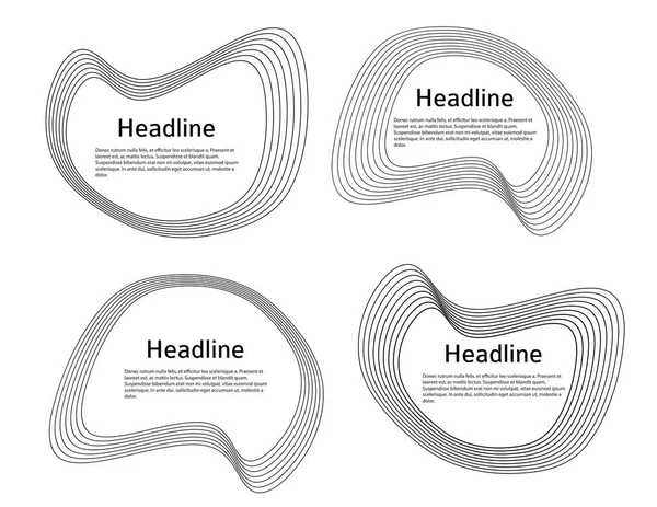 Elementos Design Círculo Deformado Conchas Mar Forma Definir Abstrato Circular —  Vetores de Stock