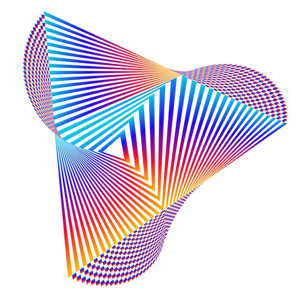 Pruhovaný Duhový Gradient Opt Art Geometrická Optická Iluze Pruhy Abstraktní — Stockový vektor