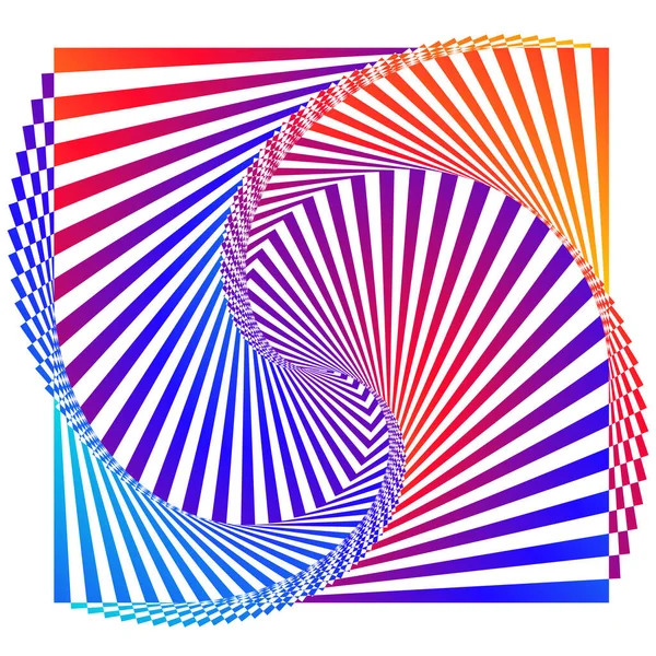 Полосатый Радужный Градиент Выбирает Искусство Геометрическая Оптическая Иллюзия Полосками Абстрактный — стоковый вектор