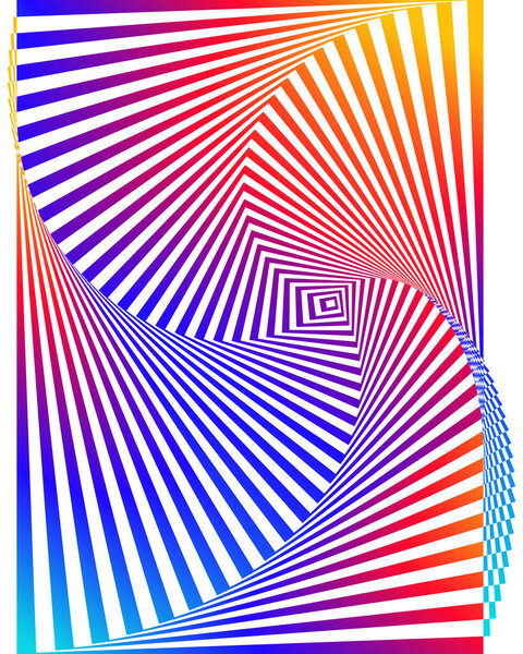 Полосатый радужный градиент выбирает искусство. Геометрическая оптическая иллюзия с полосками. Абстрактный фон, карточка. Векторная иллюстрация EPS 10. Яркий привлекательный стиль флаер презентации шаблон. Минимальная паровая волна