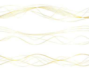 Tasarım elemanları. Parlak çizgilerin dalgası. Beyaz arka planda soyut dalgalı çizgiler izole edildi. Yaratıcı çizgi sanatı. Vektör illüstrasyon EPS 10 sanat deco tarzı düğün davetiyesi, lüks şablon