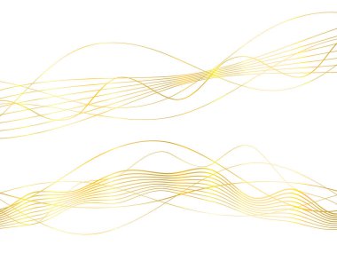 Tasarım elemanları. Parlak çizgilerin dalgası. Beyaz arka planda soyut dalgalı çizgiler izole edildi. Yaratıcı çizgi sanatı. Vektör illüstrasyon EPS 10 sanat deco tarzı düğün davetiyesi, lüks şablon