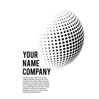 Tasarım ögeleri sembolü. Beyaz arkaplan üzerinde Düzenlenebilir yarım daire nokta desen renkleri. Vektör illüstrasyonu rastgele noktalı 10 kare kaldırır, Broşür düzeni sayfası için veri grafik formu, bülten