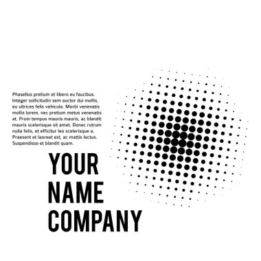 Tasarım ögeleri sembolü. Beyaz arkaplan üzerinde Düzenlenebilir yarım daire nokta desen renkleri. Vektör illüstrasyonu rastgele noktalı 10 kare kaldırır, Broşür düzeni sayfası için veri grafik formu, bülten