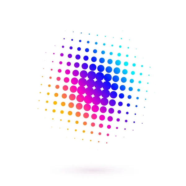 Σχεδιασμός Στοιχεία Σύμβολο Επεξεργάσιμο Εικονίδιο Halftone Κύκλο Κουκκίδες Χρώματα Μοτίβο — Διανυσματικό Αρχείο