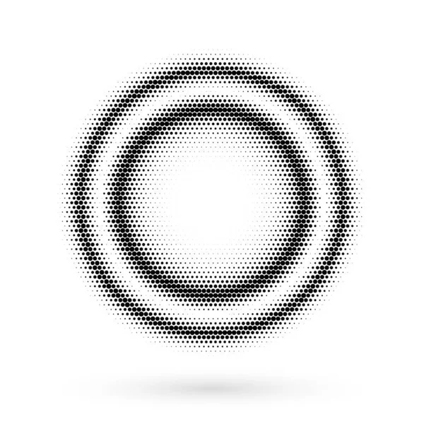 Σχεδιασμός Στοιχεία Σύμβολο Επεξεργάσιμο Εικονίδιο Halftone Κύκλο Μοτίβο Μαύρο Λευκό — Διανυσματικό Αρχείο