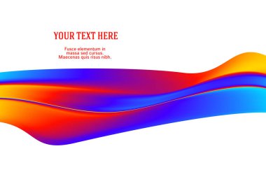 Modern renkli akış posteri. Gökkuşağı rengindeki dalga sıvısı arka planı yansıtır. Tasarım projen için sanat tasarımı. Vektör illüstrasyonu EPS10 veya kitapçık düzeni, sağlık broşürü, haber bülteni