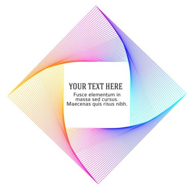 Tasarım elemanları. Çerçeve dairesi zarif kenar. Beyaz arka plandaki soyut dairesel logo elemanı izole edildi. Yaratıcı sanat. Yeni ürün tanıtımı için vektör illüstrasyon EPS 10 dijital