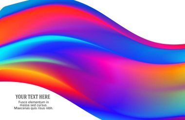 Modern renkli akış posteri. Gökkuşağı rengindeki dalga sıvısı arka planı yansıtır. Tasarım projen için sanat tasarımı. Vektör illüstrasyonu EPS10 veya kitapçık düzeni, sağlık broşürü, haber bülteni